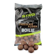 Stég Product rozpustné Boilies 24mm 1kg Čokoláda Pečeň